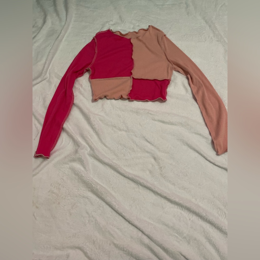dark pink and light pink shirt